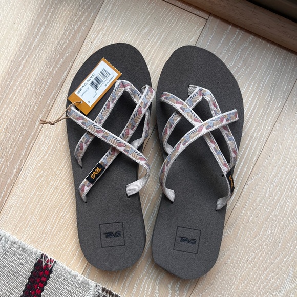 Teva Woven Antique Gold Strappy Sandals - Picture 1 of 5